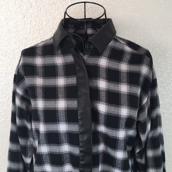 Banana Republic | Vegan Leather Flannel Dress - Picture 2 of 8